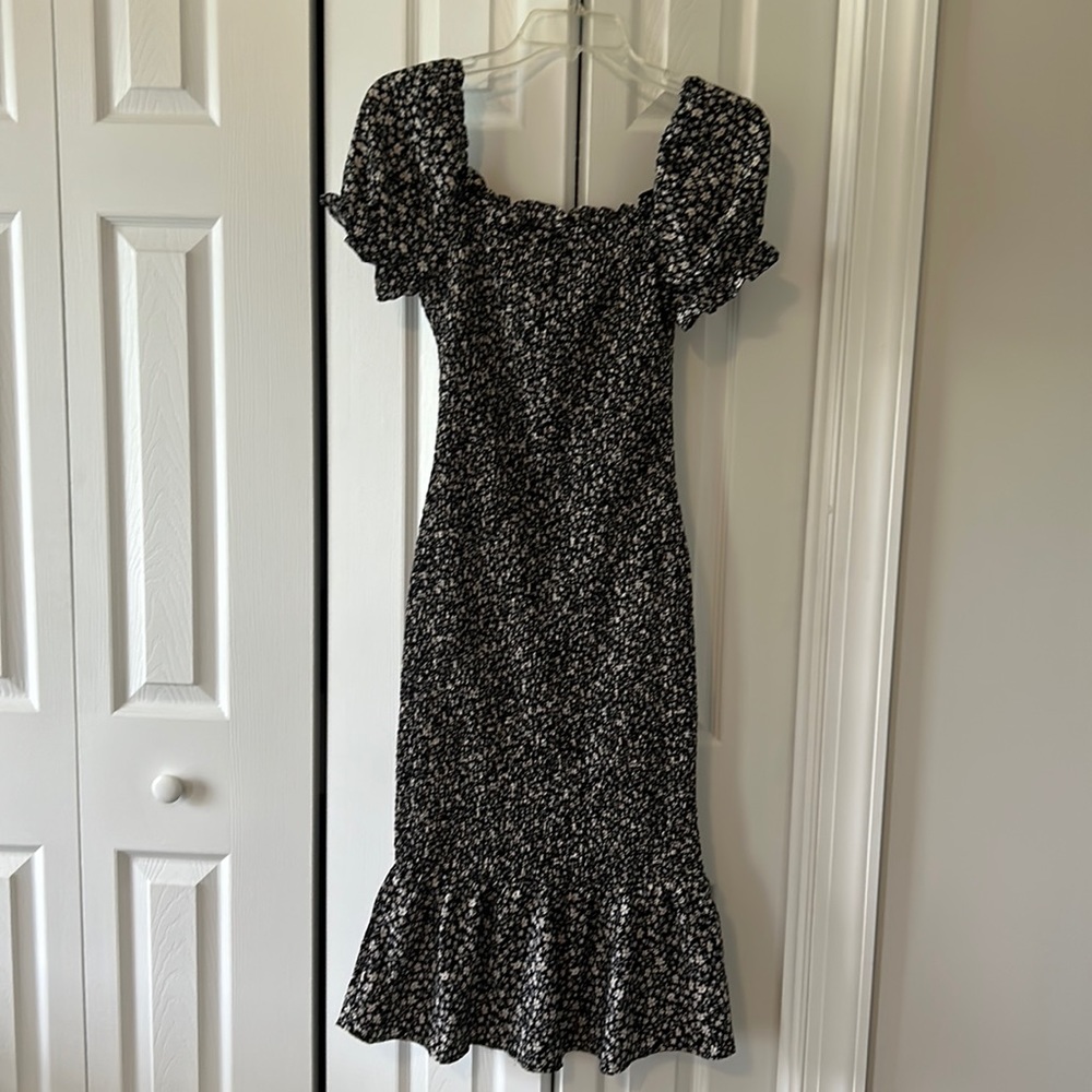 Women's Floral Midi Bodycon Dress